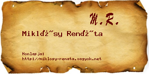 Miklósy Renáta névjegykártya